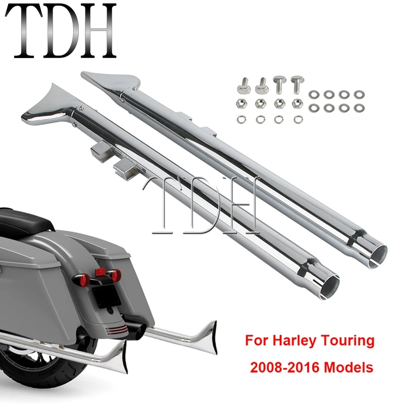 

36" Fishtail Dual Exhaust Muffler Pipes For Harley 2008-16 Touring Street Road Glide FLTR/FLTRI FLTRX FLTRSE Ultra Limited FLHTK