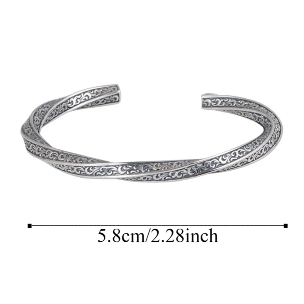 Fashion Light Luxury Twist Bangle Women Jewelry Irregular Flower Carving Bracelet Trendy Geometric Couples Cuff Bracelet Party