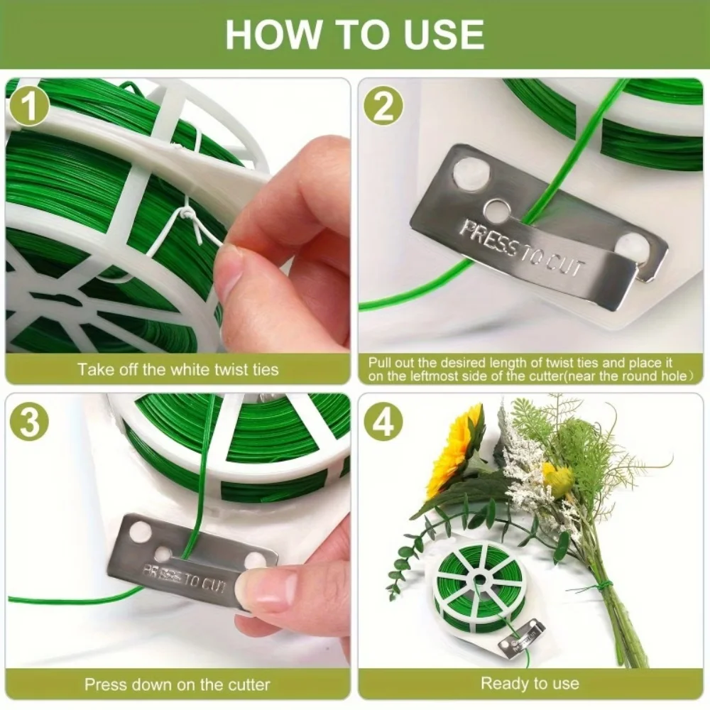 1 Piece of 100m High-Strength Durable Gardening Support Tape, with Cutter, Plant Vine Fixing Rope, Home Gardening Outdoor Planting Tape, Gardening Line