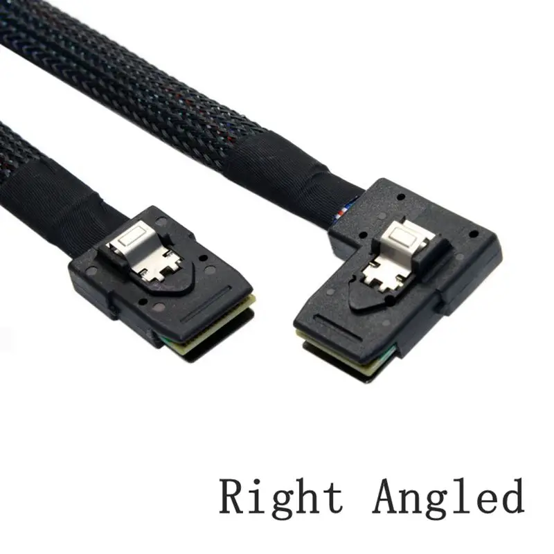 90 Degree Right Left Down Angle L Type SATA Cable Mini SAS Cable Mini SAS 36P To 36 Pin SFF-8087 To SFF8087 HD Data Cable 0.5M