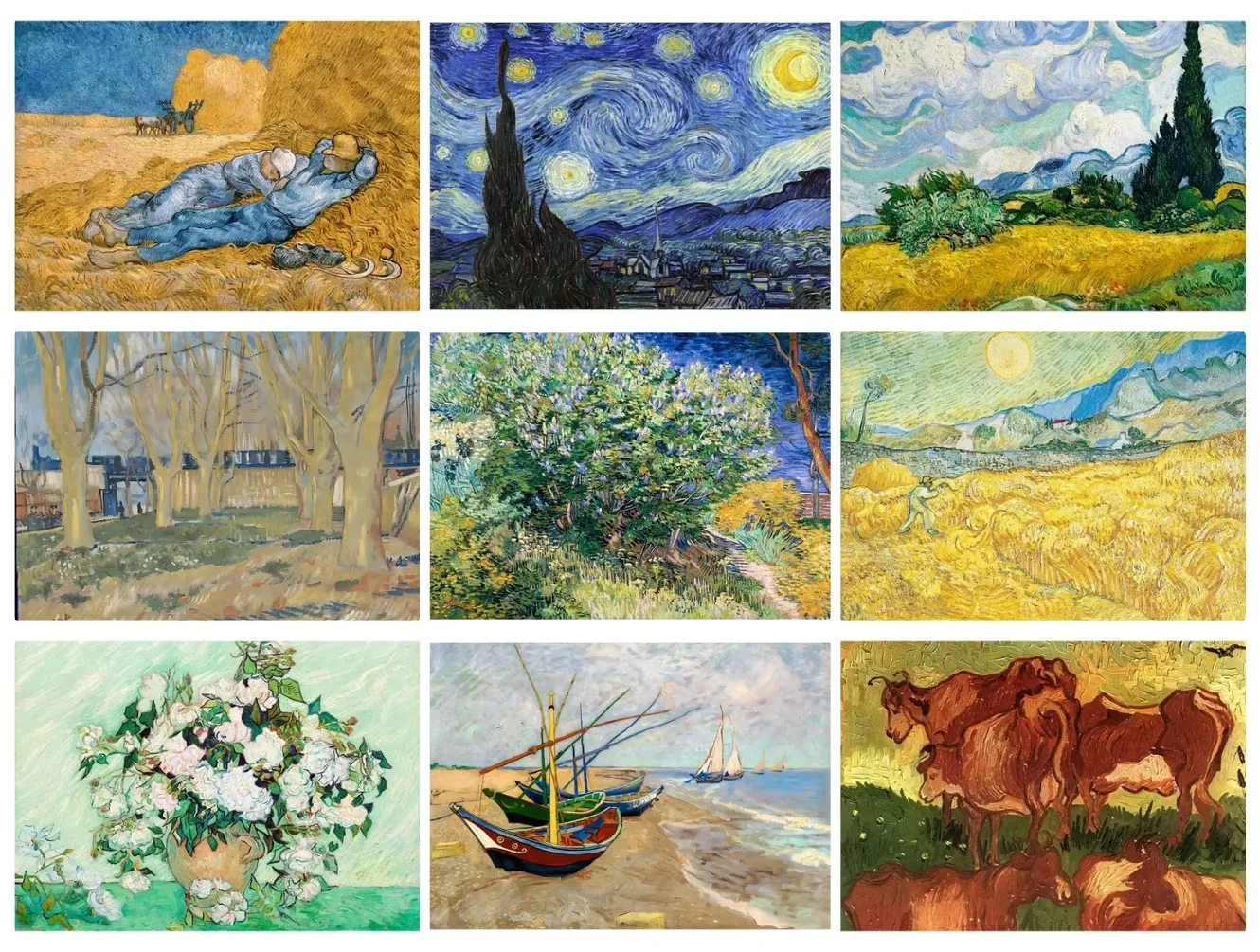 

Jigsaw Puzzles Van Gogh Almond Blossoms Starry Night Family Activity Games for Gameroom Bedroom Home Decor Gift