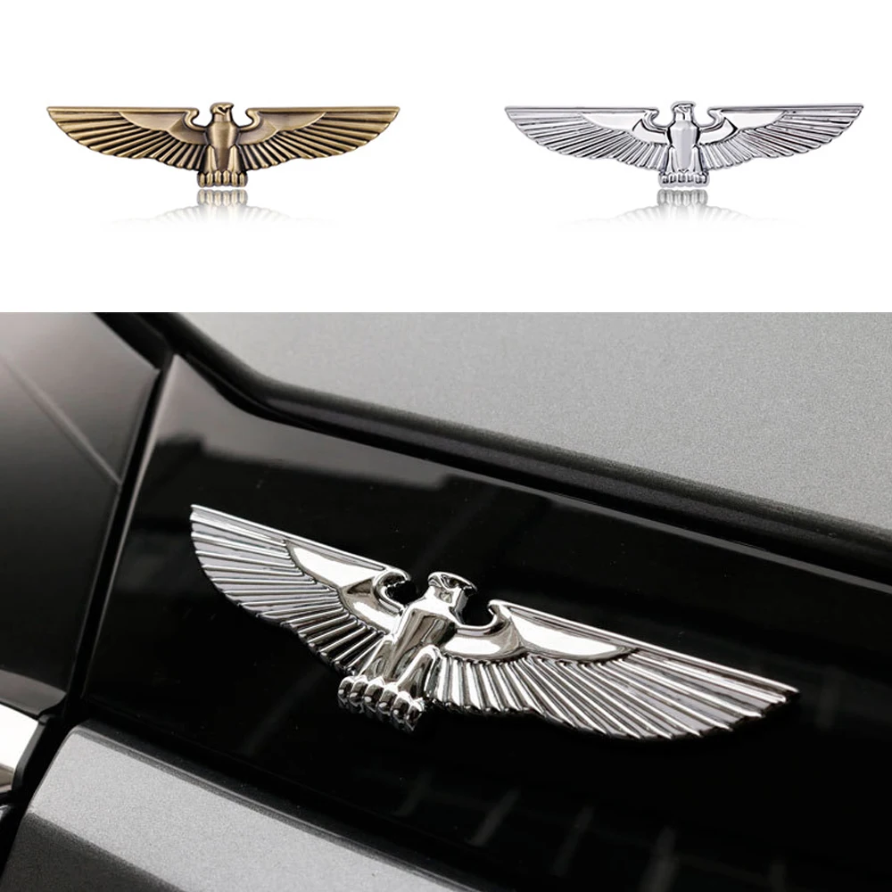 Personalizado 3D Metal Eagle Car Stickers, decoração de crachá, universal para a maioria dos carros, marca lateral do corpo, 1pc