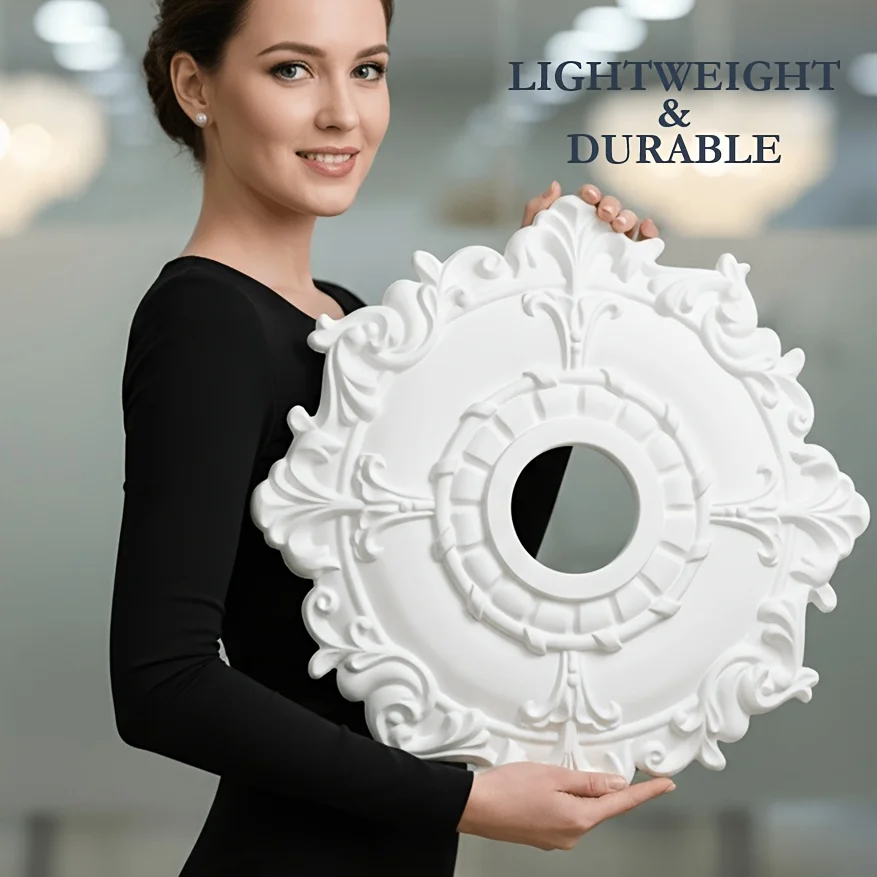 Round Ceiling Medallion Wall Sticker Decorative Light Cover Plate Vintage European Chandelier Fan Base Decor