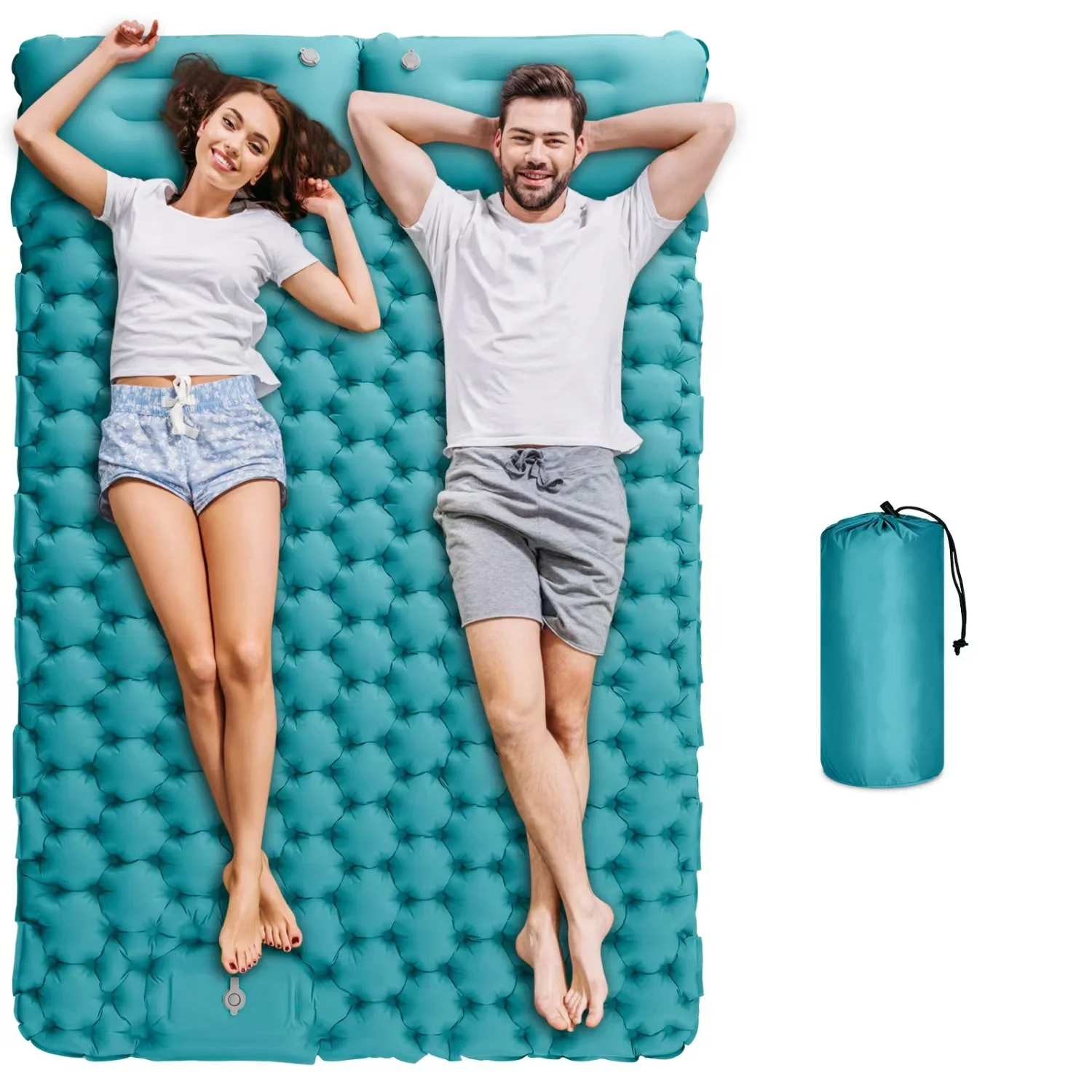 

Outdoor Double Inflatable Mattress Portable Folding Mattress Foot Inflatable Bed Camping Mat
