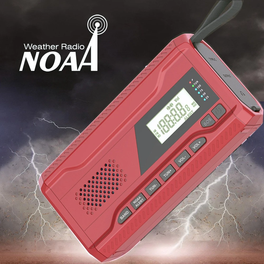 4500mAh Hand Crank Emergency FM Radio Portable Solar Dynamo Outdoor Camping Radio Speaker Support USB Charging