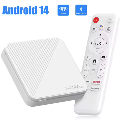 Smart TV Box H96 MAX H313 Android 14 TV Box 4K 100M/LAN Wifi6 BT5.0 Google Voice Assistant Media Player Set Top Box Android TV