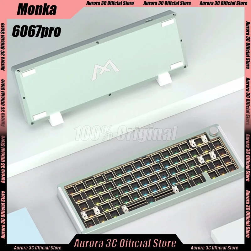 

Monka 6067pro Mechanical Gamer Keyboard Kit 66keys Wired Wireless Keyboard With Metal Knob Aluminum Custom Rgb Backlit Keyboards