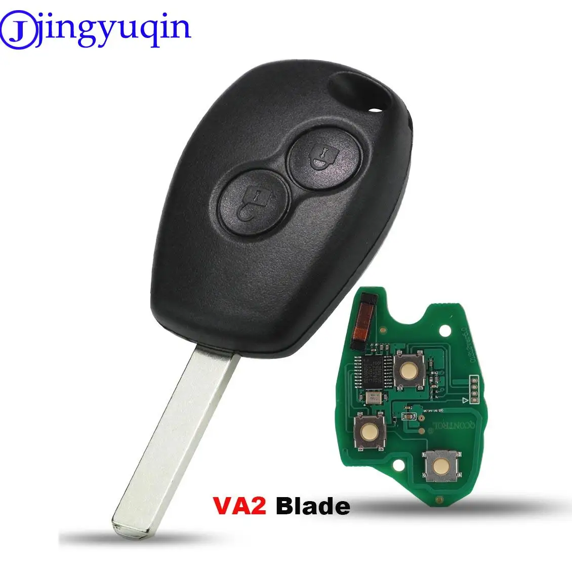 Jingyuqin clave remoto 2 botones para Renault Duster Modus Clio DACIA Logan Sandero Kangoo 433MHz PCF7947 PCF7946 Chip