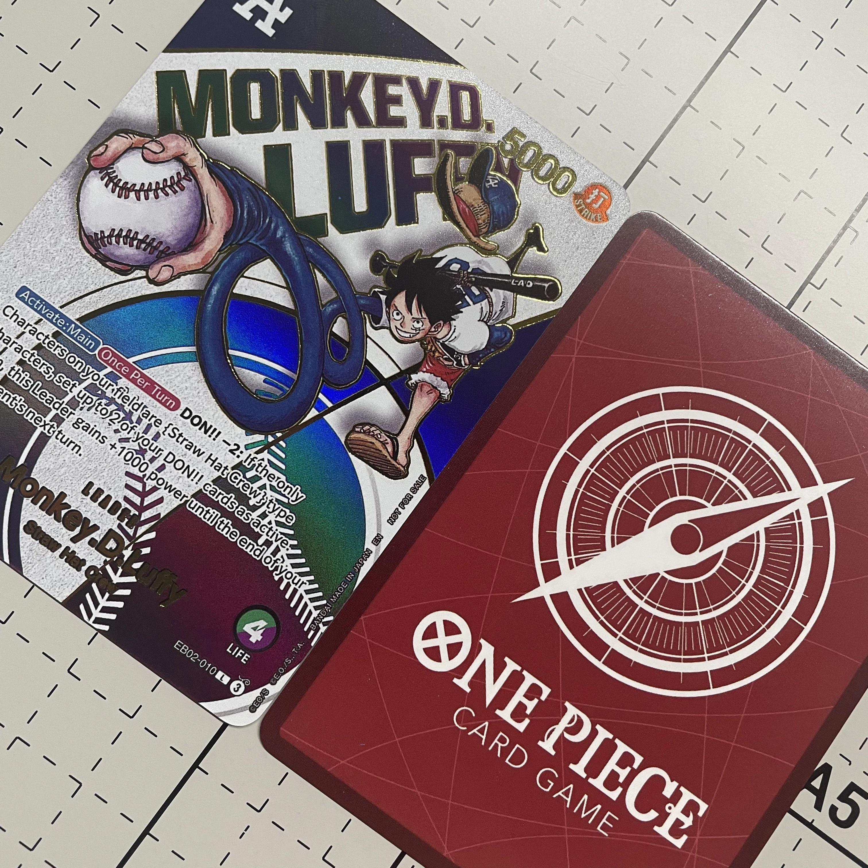 New English Diy One Piece Baseball Luffy Flash Card OPCG Bonney Law Hancock Self Made Classic Anime Collection Cards Gift Toys