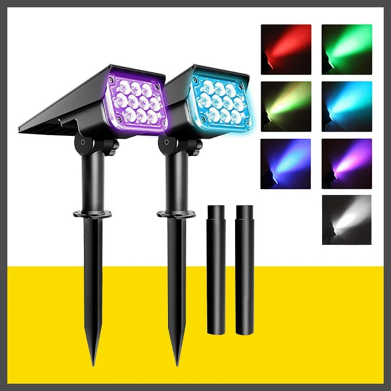 

Solar Lawn Lights High Brightness LED Outdoor IP65 Waterproof Garden Courtyard Lights Multi-color Integrated Spotlights