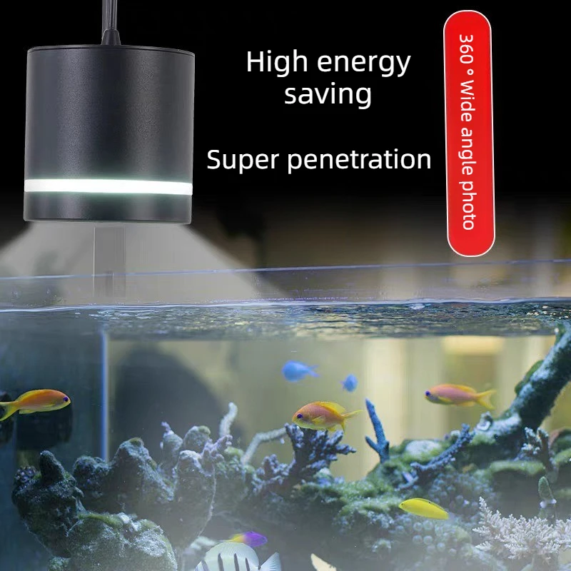 Fish Tank Aquatic Three-color Downlight COB Full Spectrum Aquarium Light Blue and White Variable Fish Tank Downlight US Plug