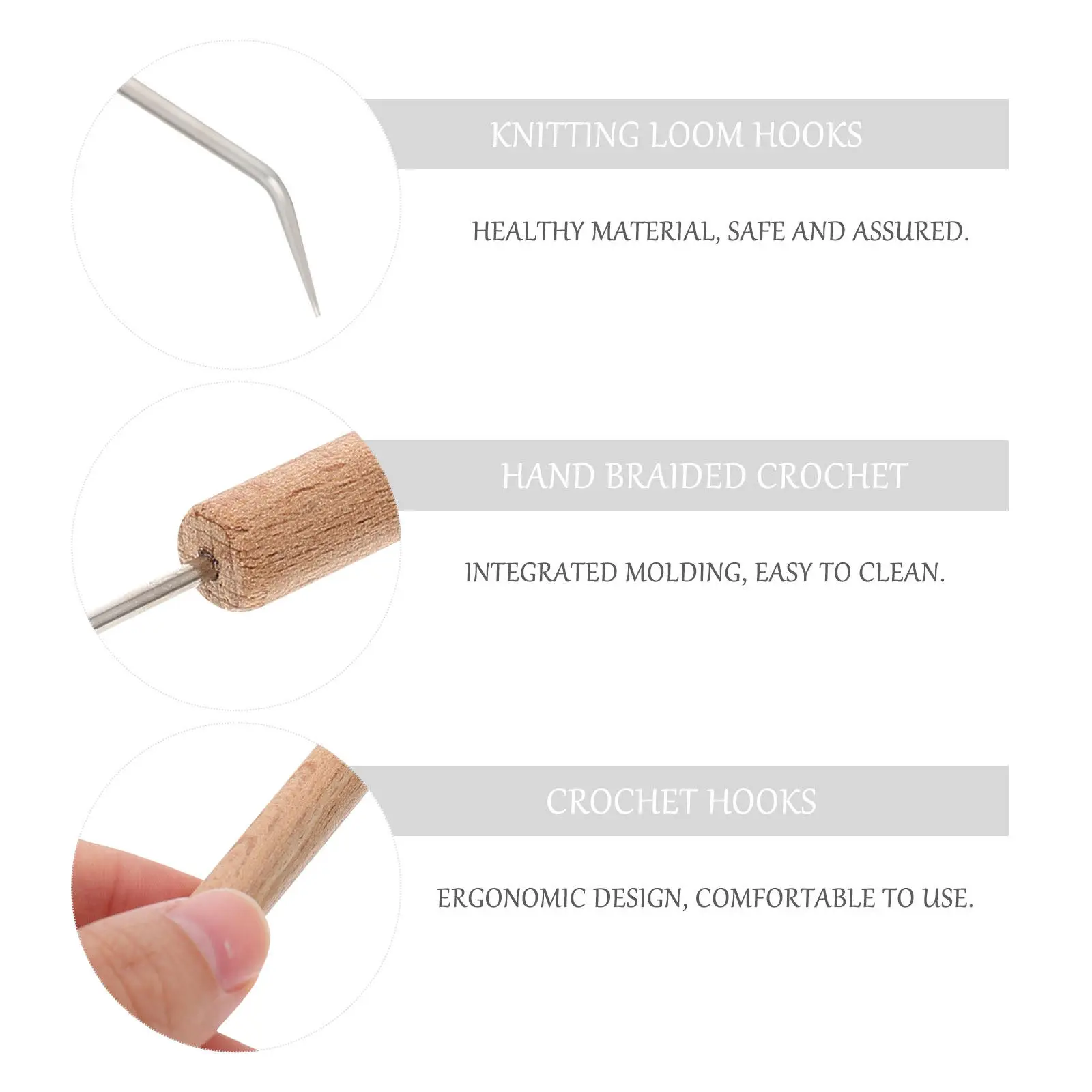 1Pcs Durable Wooden Crochet Hook Knitting Tool for DIY Handmade Yarn and Craft Accessories Crochet Hooks Knitting Hook
