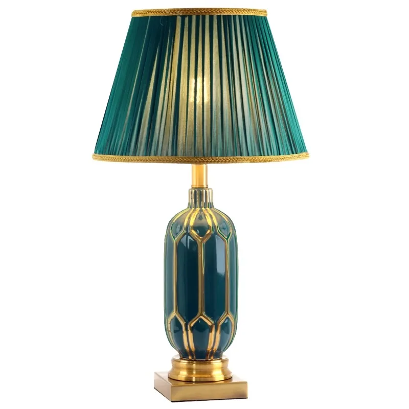 

Living room household ceramic table lamp European modern simple light luxury warm creative bedroom bedside lamp