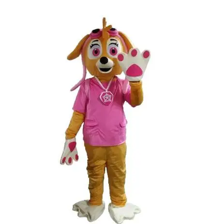 Nuevo disfraz de mascota de perro rosa de amor de gran oferta para adultos, vestido de lujo de Navidad, disfraz de mascota de Halloween, envío gratis