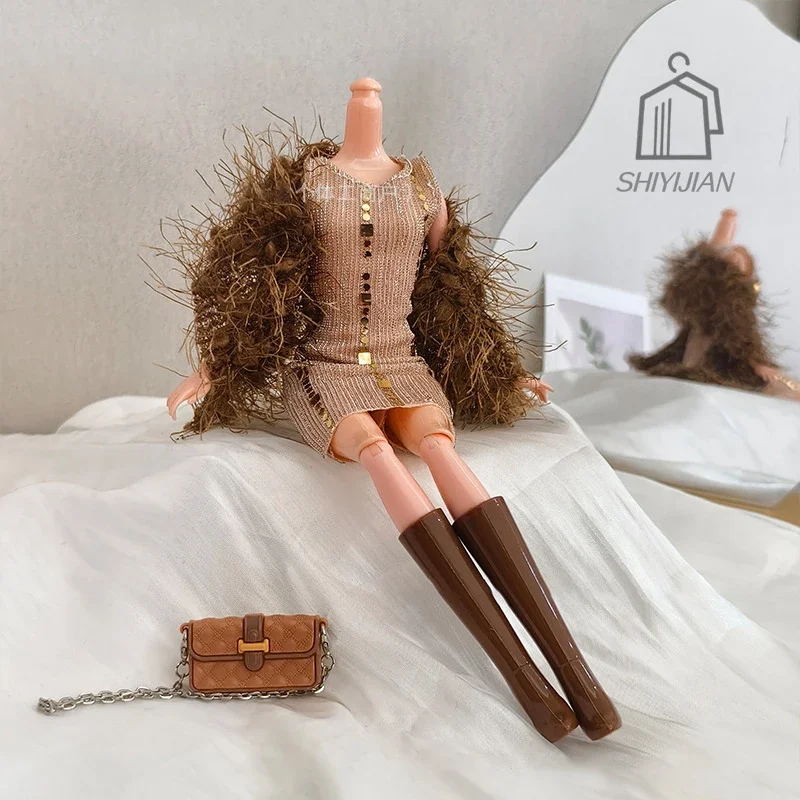 New style Doll Clothes Accessories Princess Dress Handbag Boot Set for your BB FR 1/6 scale dolls