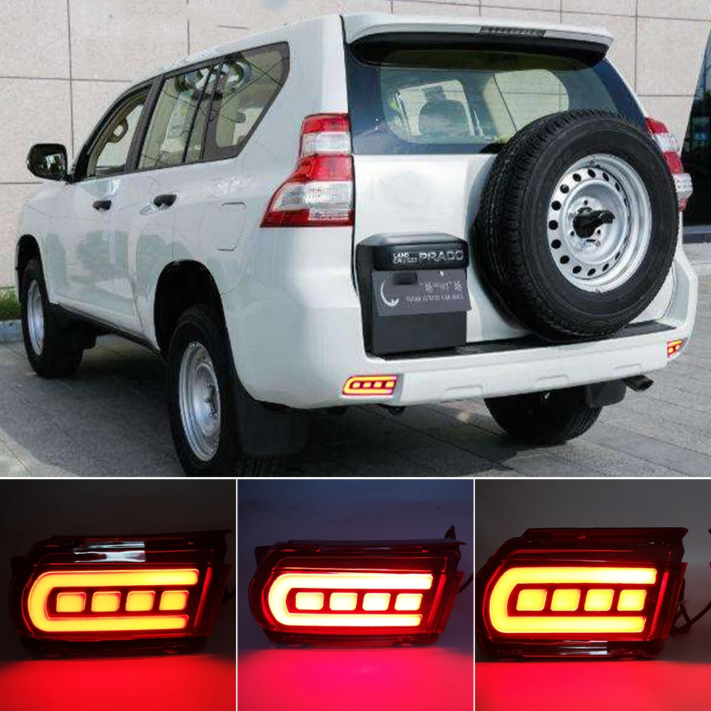 Nice 1 Set LED Reflector Rear Bumper LED Tail Light Brake Light For Toyota Land Cruiser Prado 150 LC150 FJ150 GRJ150 2010-2020