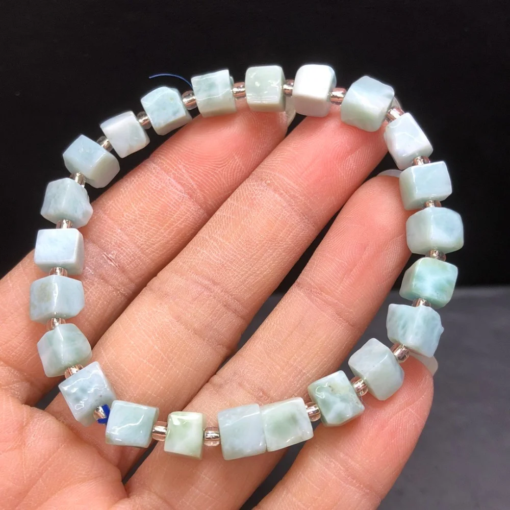 6MM Natural Larimar Freeform Bead Bracelet Fashion Crystal Gemstone Jewelry Reiki Healing Gift For Women 1pcs