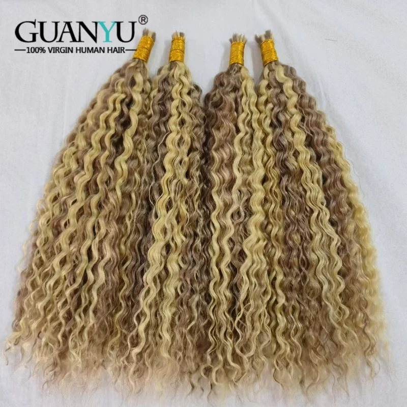 P P P P # Extensiones de cabello humano con ondas de agua 18/613, Micro cabello trenzado a granel, sin trama, extensiones de cabello humano con ondas de agua