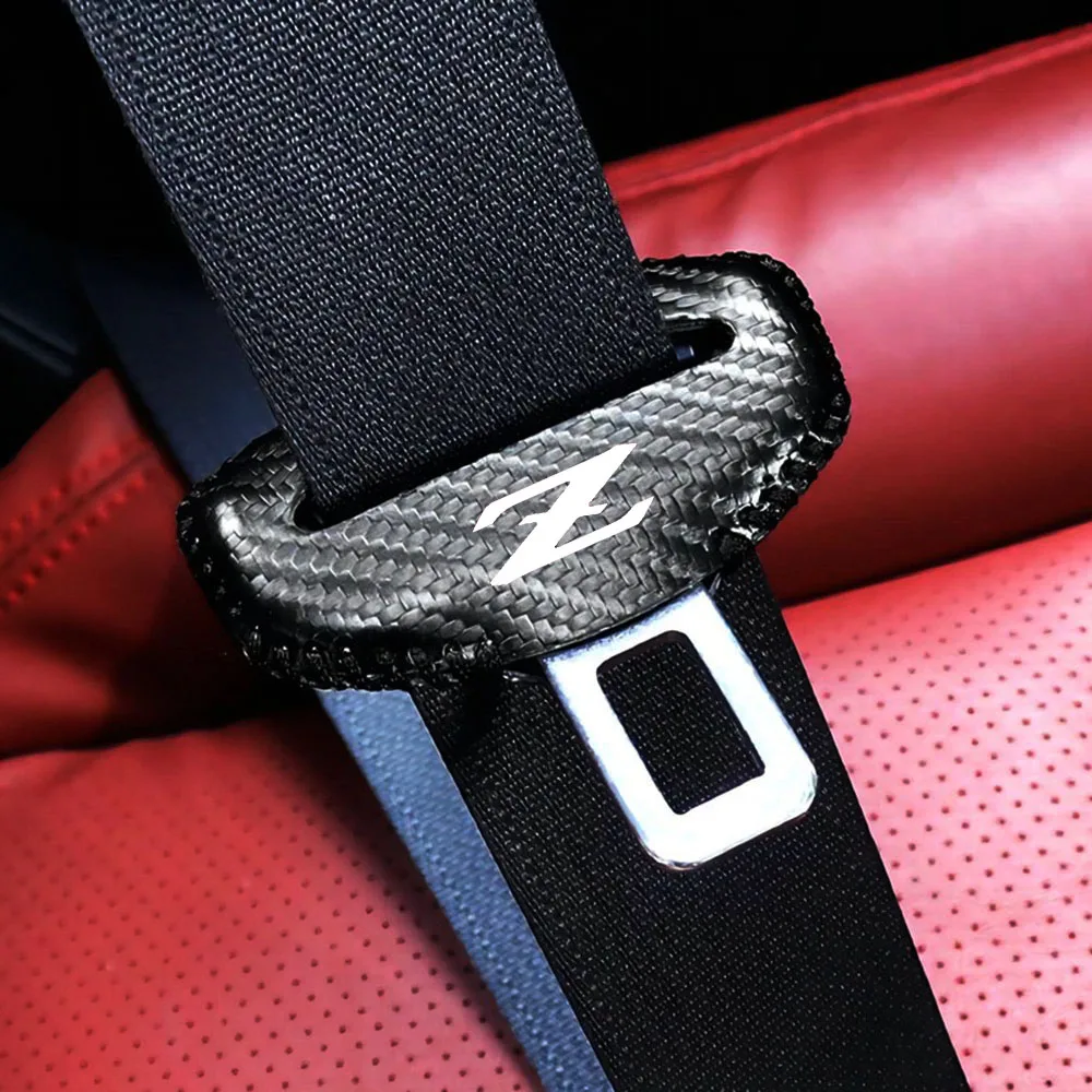 2pcs Car Seat Belt Buckle Plug Leather Car Seat Belt Clip Protective Covers for Nissan Datsun Z  Auto Interior Accessories