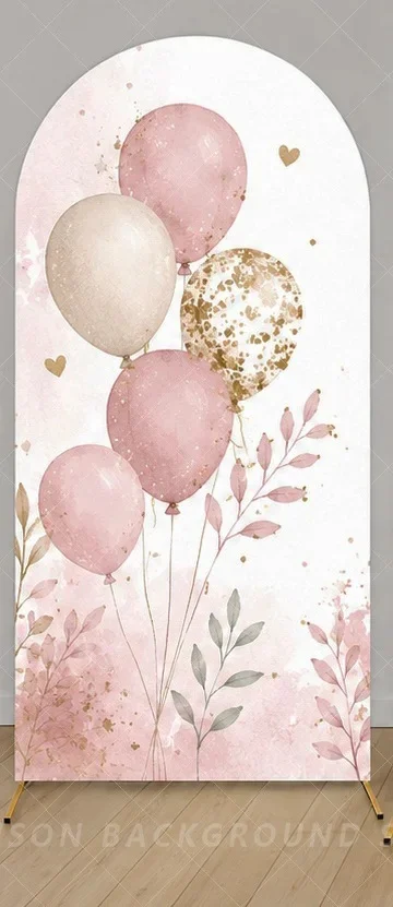 Boho Gender Reveal Arch Cover Backdrop Neutral Baby Shower Elephant and Balloons background