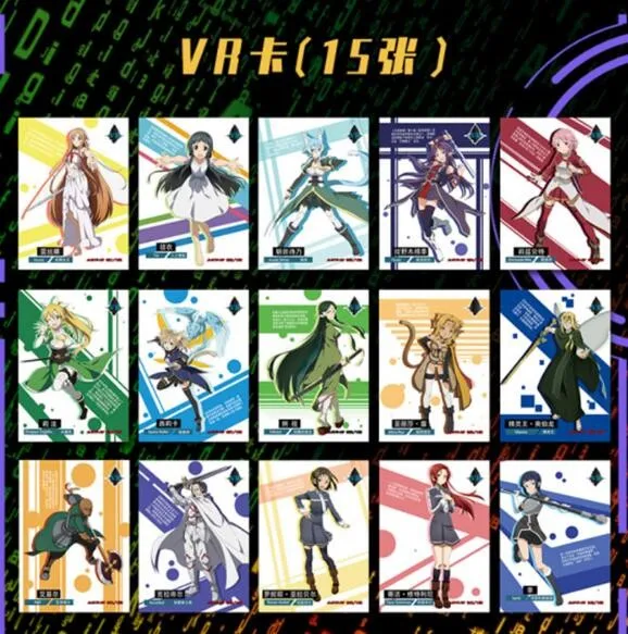 New SAO Sword Art Online Kirigaya Kazuto Yuuki Asuna Collection Cards Child Kids Birthday Gift Game Cards Table Toys Gift