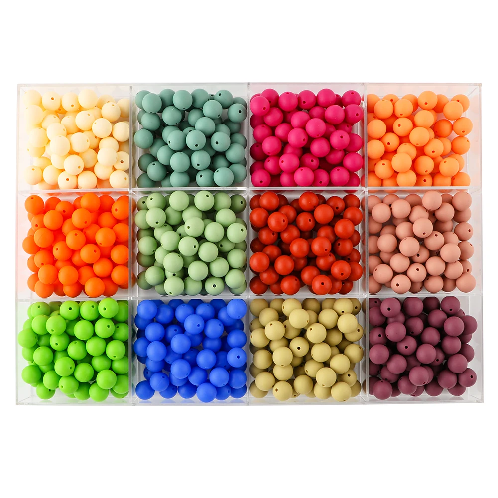 Kovict 50Pcs Silicone Beads 9/12/15mm Round Pearl Silicone Beads For Jewelry Making DIY Bracelet Necklace Jewelry Accessories