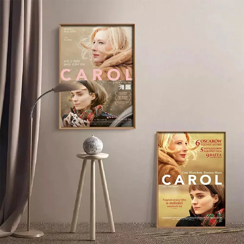 Retro Romantic Film Carol Movie Posters Cate Blanchett Rooney Mara LGBTQ Wall Art Canvas Painting Prints For Bedroom Home Decor