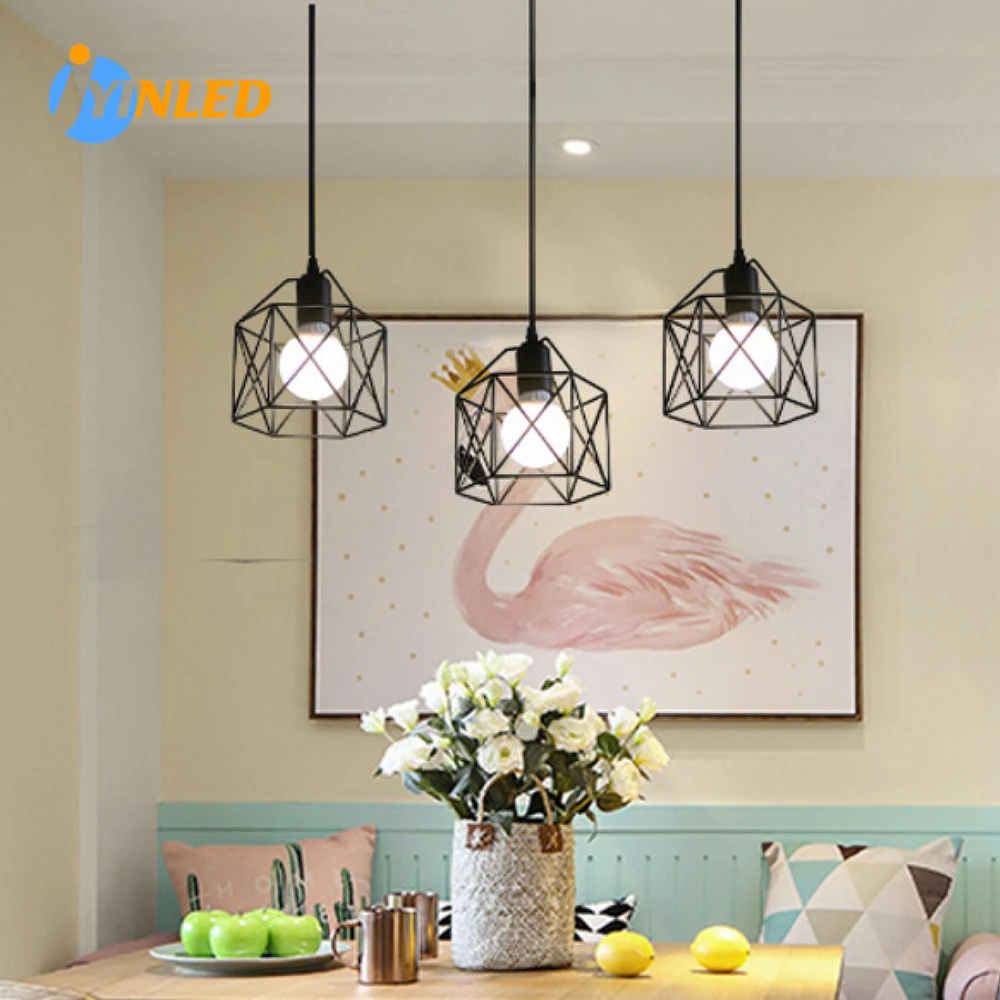 

Industrial Retro Iron Art Pendant Led Pendant Light Villa Dining Room Kitchen Hanging Lamp Suspension Industrial Luminaire