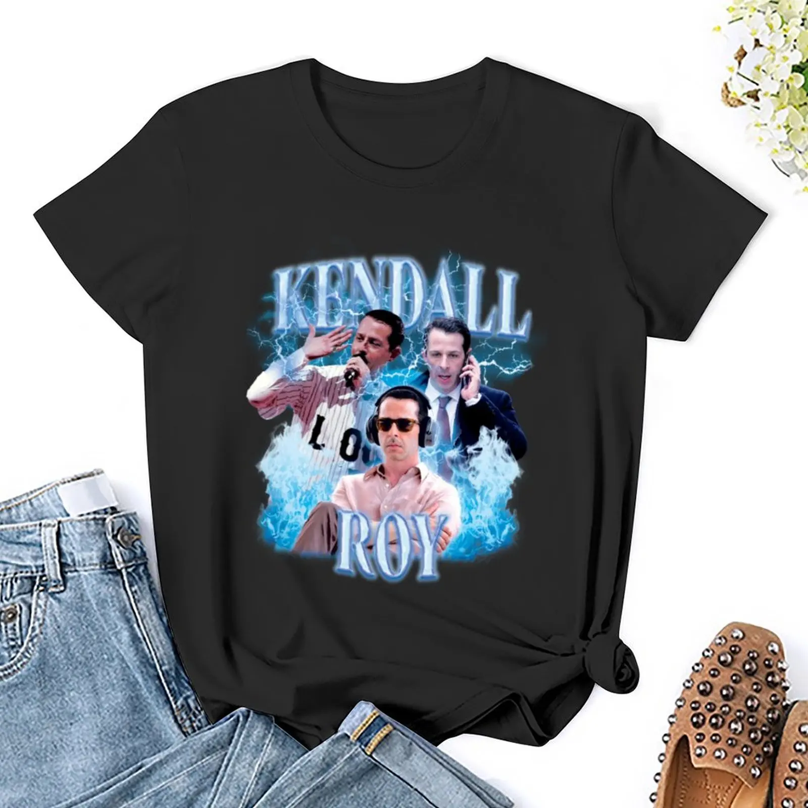 Kendall Roy Slay Shirt 90s Bootleg T-Shirt lady clothes aesthetic clothes white t-shirts for Women