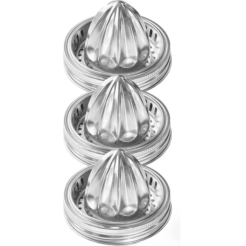 AFOURT-3Pcs Easy Use Hand Fresh Juicer Lid For 86Mm Wide Mouth Mason Jar Mason Jar Juicer Cover