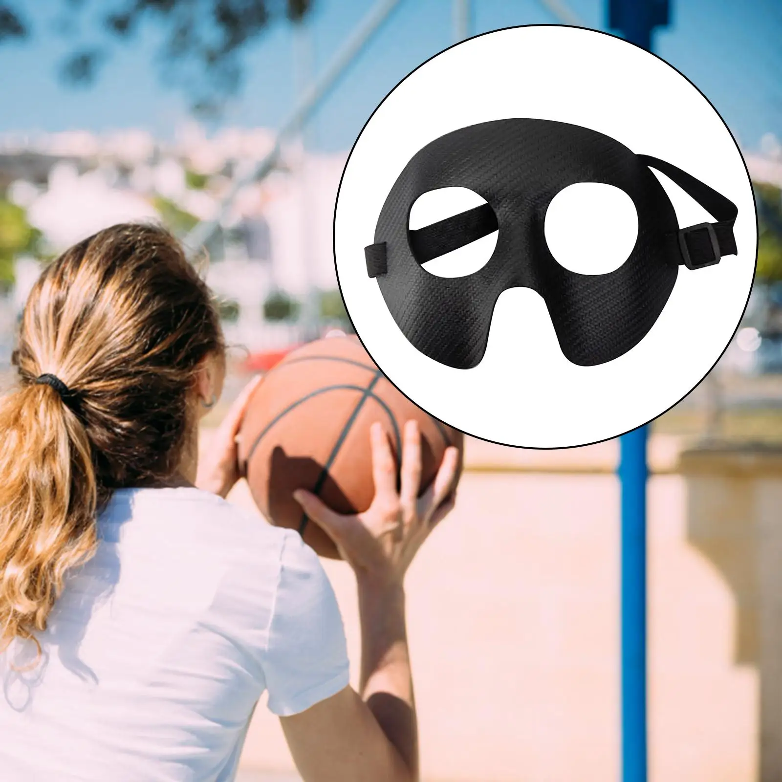 قناع وجه رياضي لحماية الأنف للرياضة، حزام مطاطي قابل للتعديل لحماية الأنف