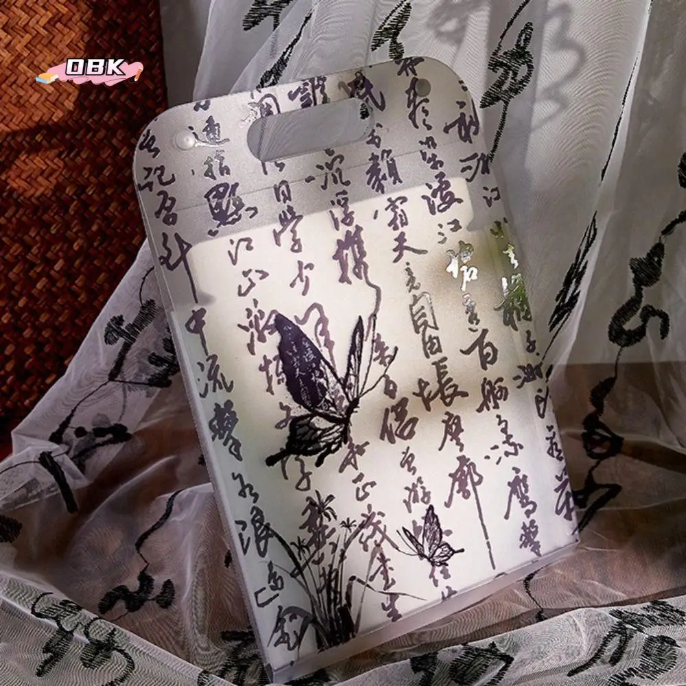 

New Chinese Style Butterfly File Folder 13 Layers Plastic A4 Document Bag Portable Square Test Paper Storage Bag