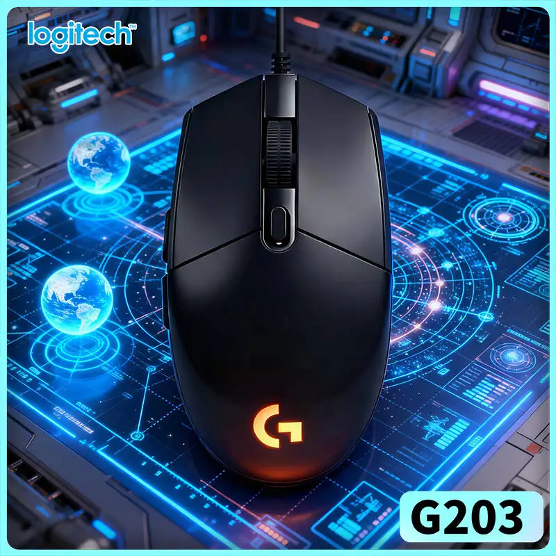 Logitech G203 LIGHTSYNC Wired Mouse, High Performance Sensor, Comfort Grip for All-Day Gameplay G102/G402/M100R