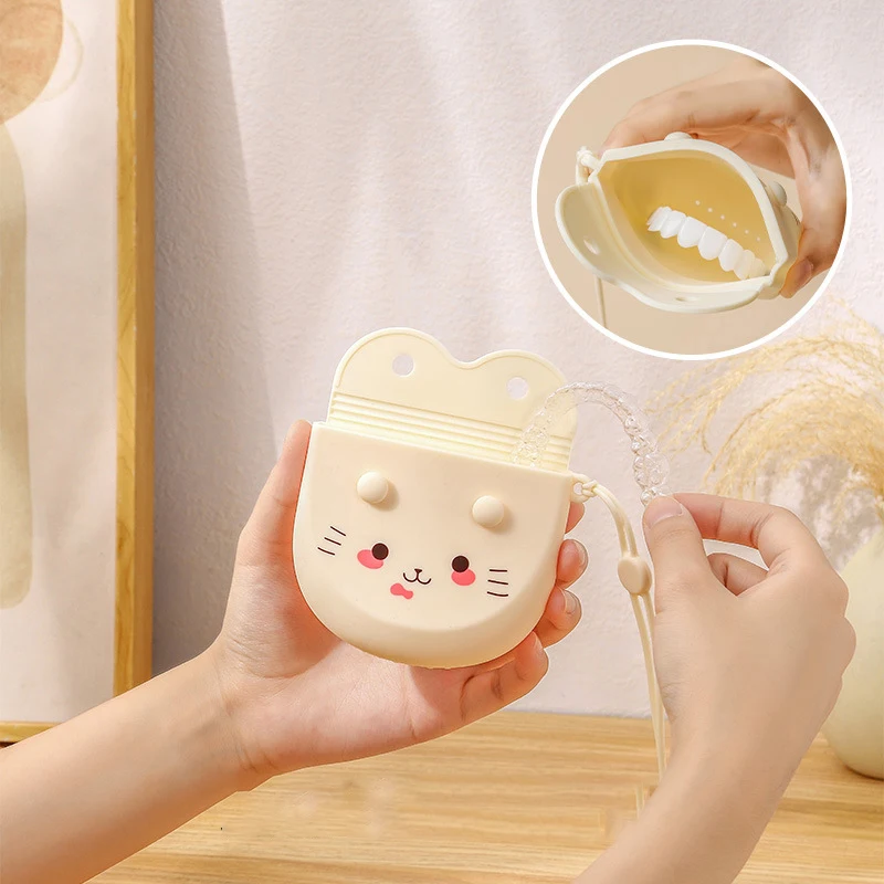 2Style Orthodontic Retainer Braces Storage Box Soft Silicone Denture Bag Portable Invisible Teeth Container Mouth Guard Case
