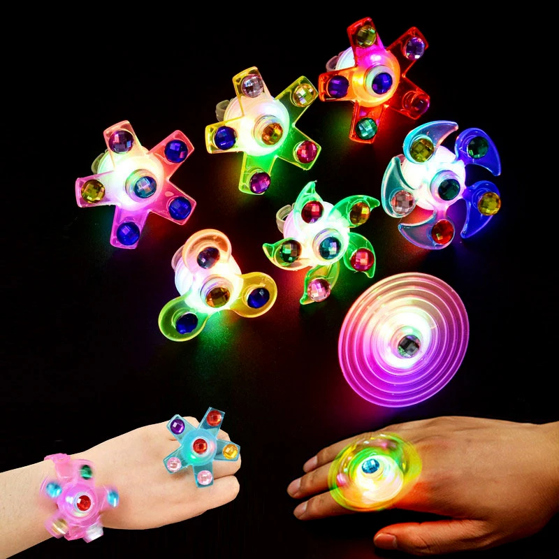 1PC Party Supplies Kid's Glow Watch LED Light Up  Spinner Toys Rotary Gyro Watch Glow In The Dark Party Favors Gifts