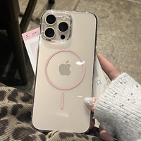 Luxury Magnetic Wireless Charge For Magsafe Case for iPhone 16 15 14 13 12 11 Pro XR XS Max 7 8 Plus Transparent Case Back Cover