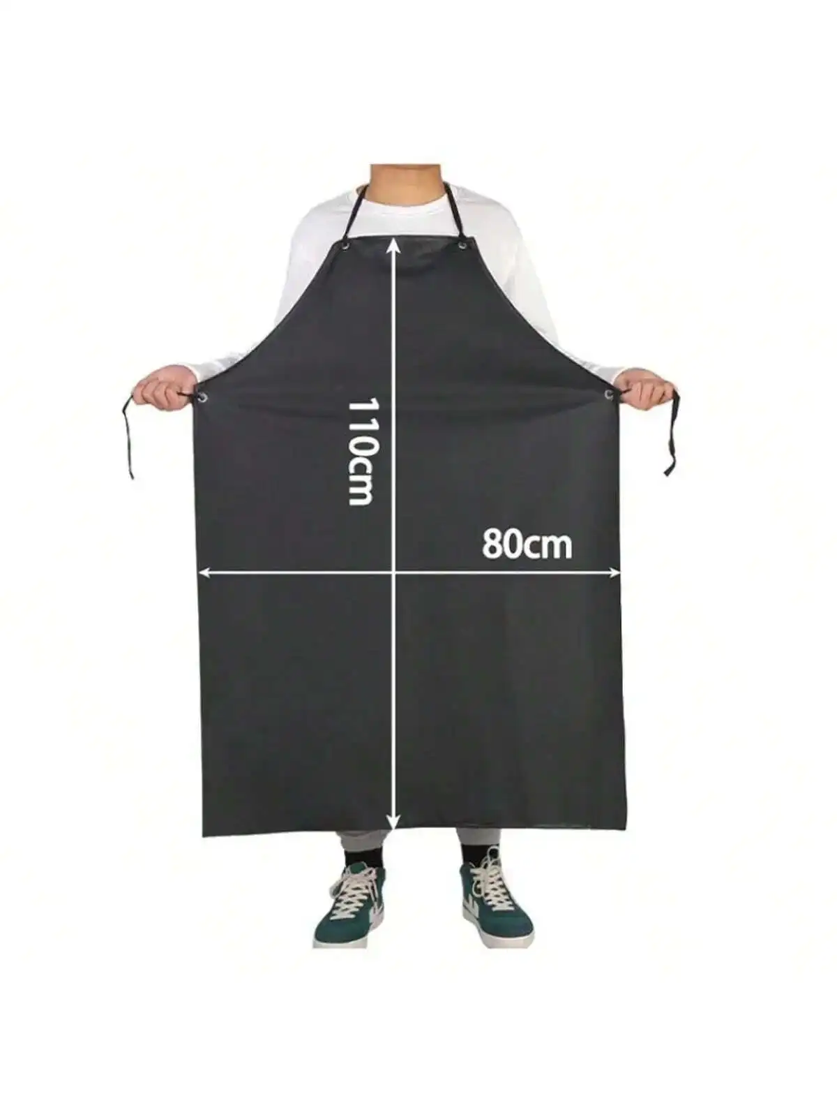 1pc Thickened Apron with Soft Skin for Slaughterhouse Kitchen Labor Protection Apron Black PVC Waterproof and Oil Resistant