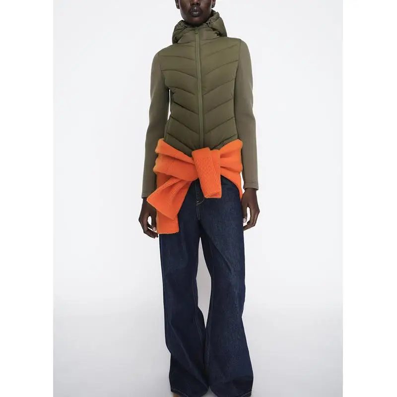 Cappotto in cotone Jaet con cappuccio lungo Sve slim fit Or Capispalla Primavera Nuovo arrivo Faion Commute Sle Chiusura con cerniera da donna