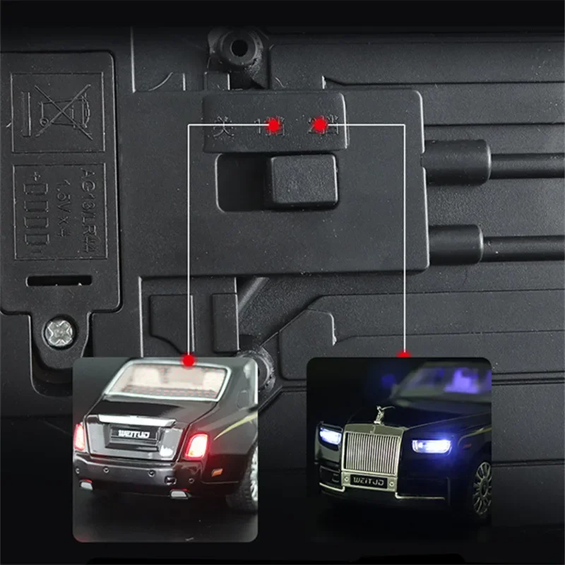 RR فانتوم سبيكة سيارة نموذج كبير الحجم 1:20 Diecasts ولعبة المركبات لعبة معدنية نموذج سيارة محاكاة ضوء الصوت هدية