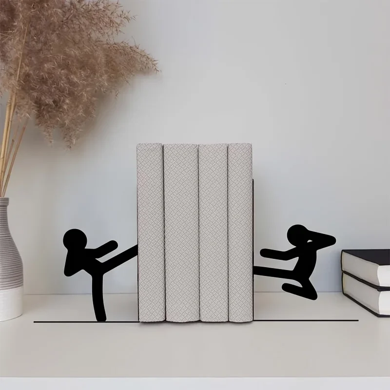 CIFBUY Minimalist Iron Wall Art Metal Bookends 2Pcs Powder Coated Sculpture Decor for Living Room Bedroom Home Hanging Gift