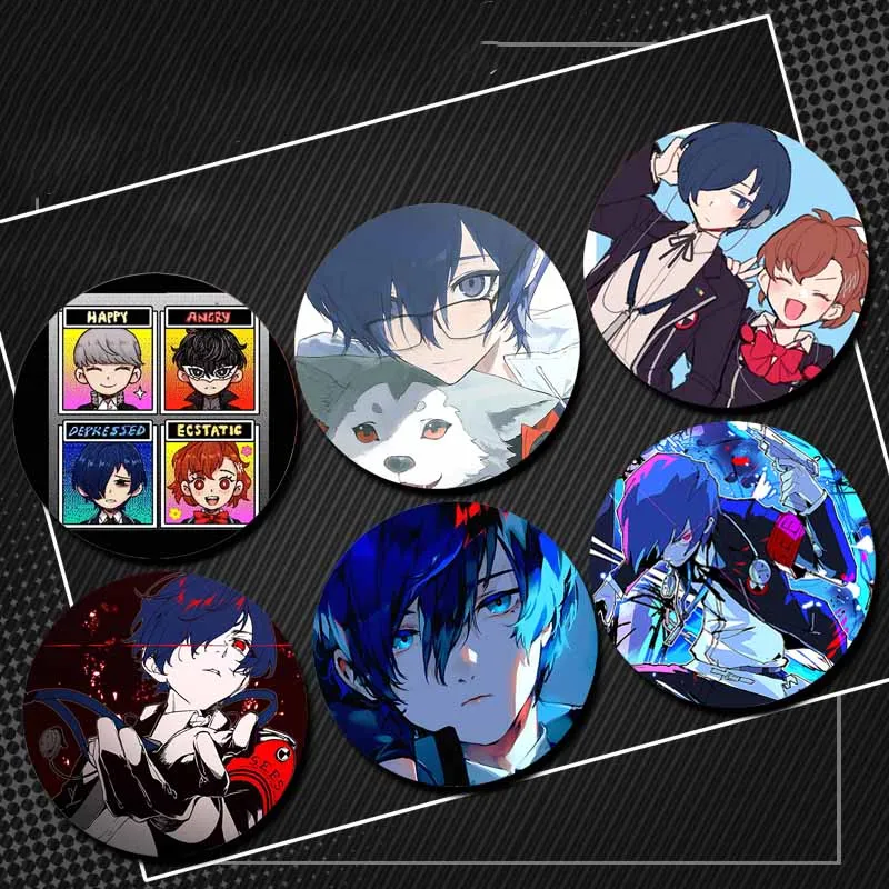 Hot Game Persona 3 Enamel Pin Anime P3 Shin Yuuki Tensei Yukari Makoto Takeba Megami Cartoon Badge Soft Button Brooch Bag Decor