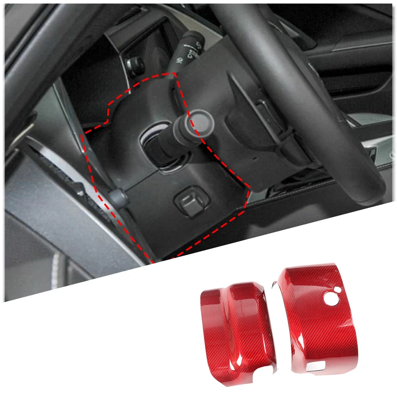 

2Pcs Real Carbon Fiber For Chevrolet Corvette C7 2014-2019 Car Steering Wheel Base Telescoping Cover Car Decoration Accessories
