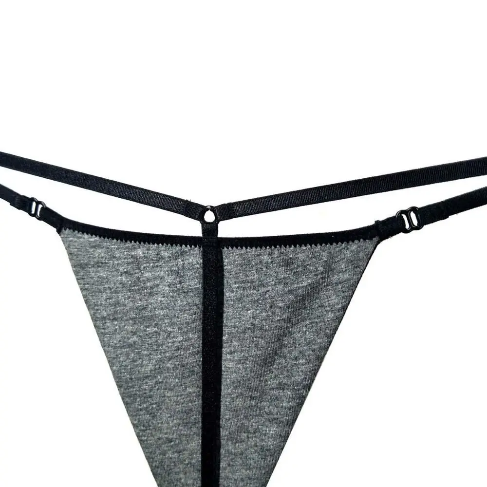 Women Cotton Pure Color Thin Belt Panties G-string Thong Briefs