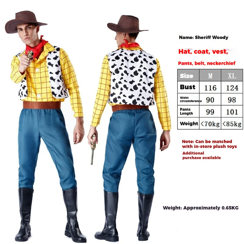 Hot Sell Woody Sheriff Costume Adult Family Halloween Cosplay Toy Story Western Cowboy Performance Suit Gift view 5