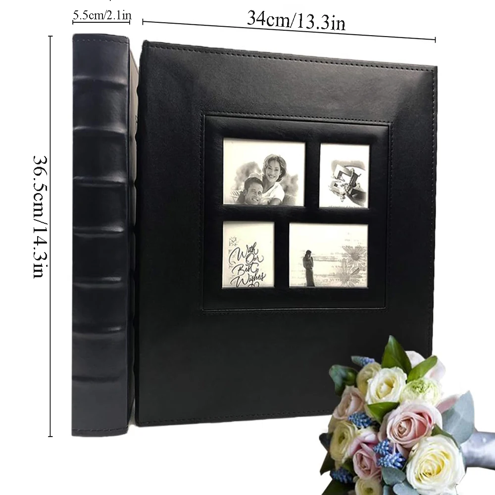 Photo Album 500 Pockets Photo, Extra Large Capacity Family Wedding Picture Albums Holds 4X6in Horizontal and Vertical Photos