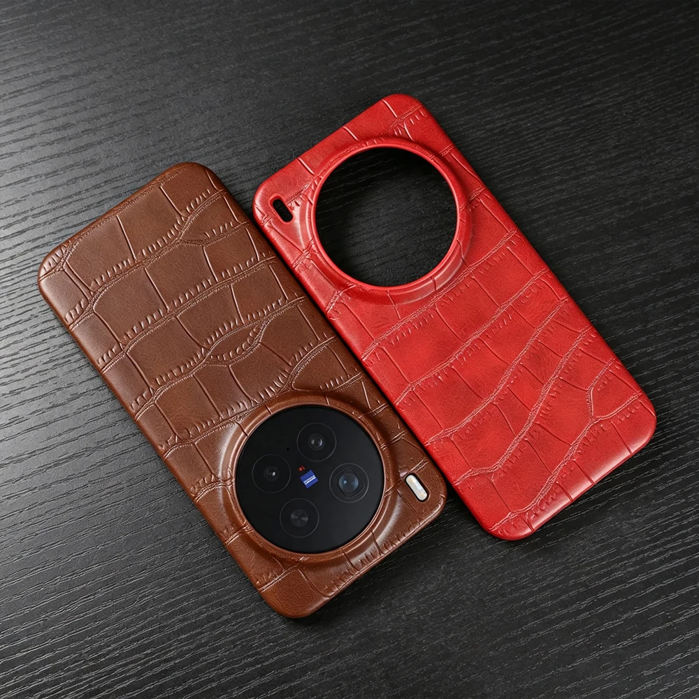 Premium Crocodile Leather Case For Vivo X300 Pro X200 Pro Mini X100 Ultra X200S X100S Pro Phone Case Back Cover Coque Funda Capa