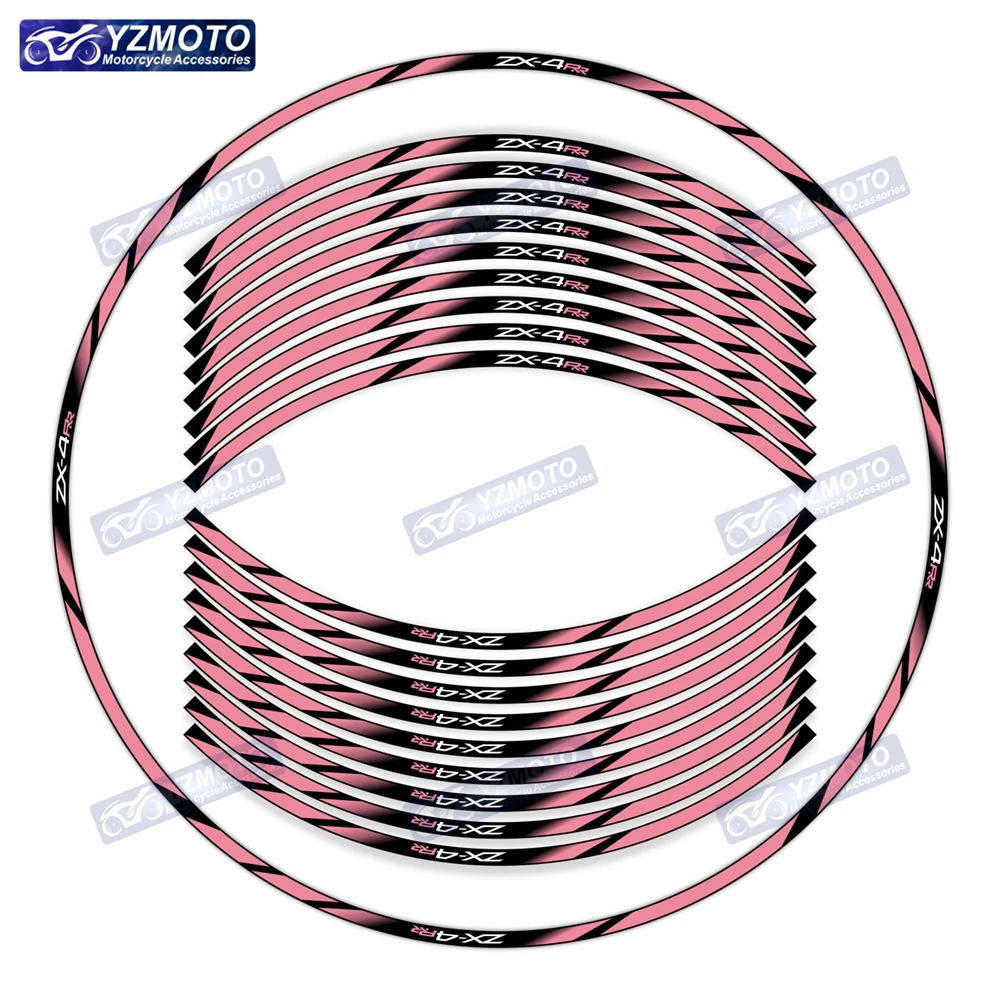 Naklejki na koła motocyklowe ZX-4RR ZX4RR ZX 4RR, 17 cali, na przednie i tylne koła, naklejki na piasty, zmodyfikowane, dekoracyjne, odblaskowe naklejki na obręcze.