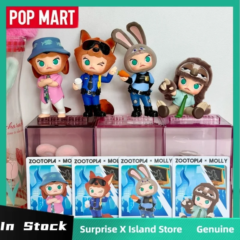 Pop Mart Zootopia X Molly Disney Collaboration Series слепая коробка модная игрушка периферийная модель фильма Mystery Box коллекция подарок