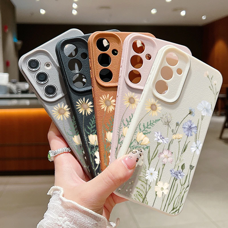 小さな花柄スマホケース Samsung Galaxy S25 Edge S24 FE S23 S22 S21 Ultra A56 A36 A26 A55 A16 A15 A14 A25 A54 5G対応 ソフトカバー