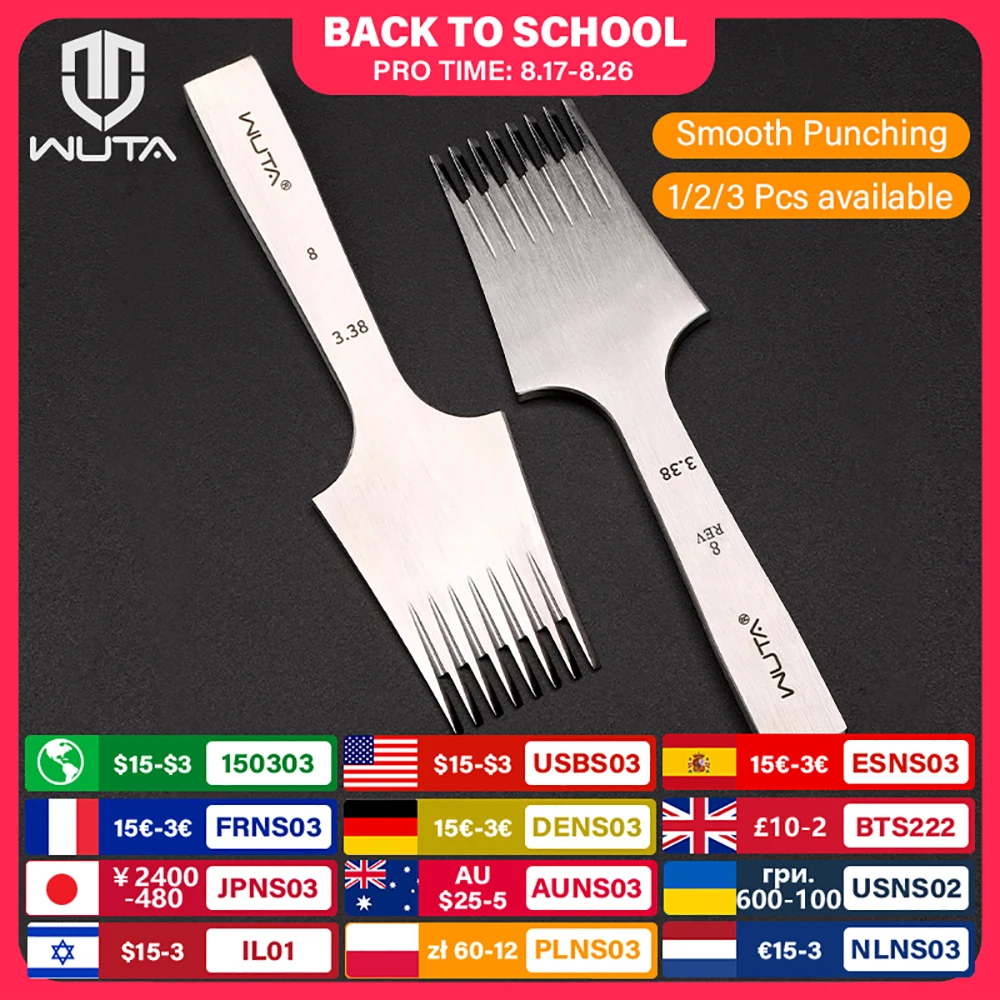 WUTA 1pc Cinzel de couro-Sharp, furador de cinto de couro, ferro de picagem, ferramenta de perfuração, estilo francês, polonês, 2.7mm, 3.0mm, 3.38mm, 3.85mm, alta qualidade ferramentas para couro artesanato couro